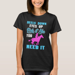 Camiseta Saltos Baixos Olhos em Cima Montar Cavalo Como um