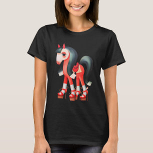 Camiseta Saltos de cavalo Glam salto alto Moda Equestre Lon