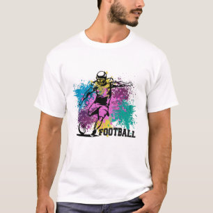 Camiseta Saltos de Cor Grungy de Futebol Americano