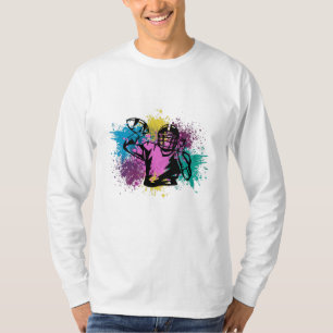 Camiseta Saltos de Cor Grungy de Futebol Americano