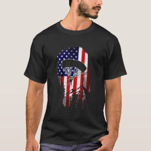 Camiseta Saltos de Paraquedas EUA Bandeira Americana Patrió