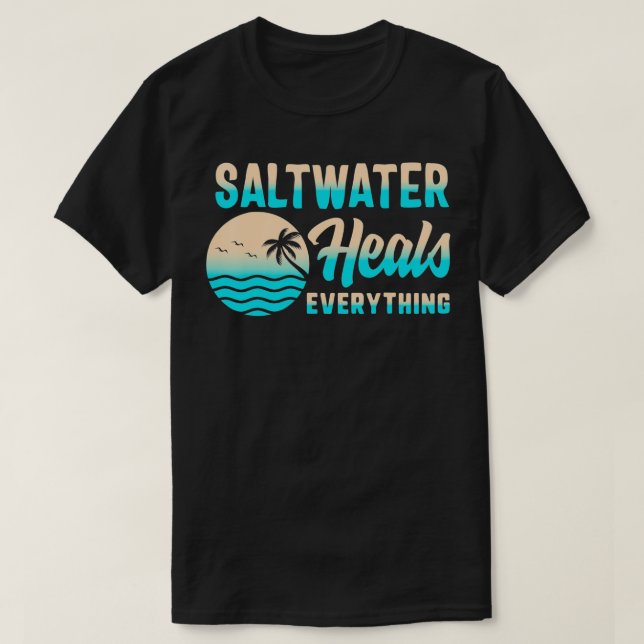 Camiseta Saltwater Aquece Tudo De Água fresca De Férias Bea (Frente do Design)