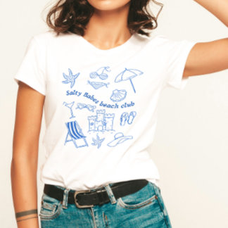 Camiseta Salty Babes Beach Club Doodle
