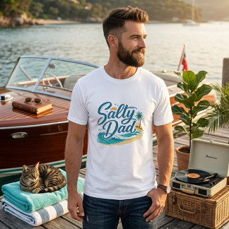 Camiseta Salty Dad Vintage Beach Ocean Wave