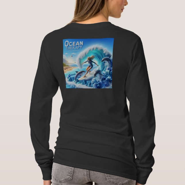 Camiseta Salty Sisterhood Trio Girls Beach Walk Surfer (Verso)