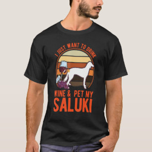 Camiseta Saluki E Wine Persa Greyhound Saluki