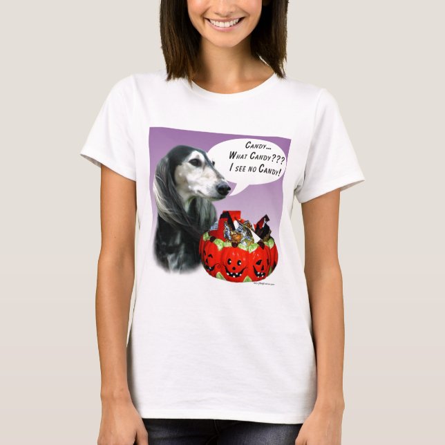 Camiseta Saluki Halloween Candy (Frente)