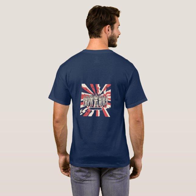 Camiseta "Salute ao Serviço: Feliz Dia das Forças Armadas"T (Parte Traseira Completa)