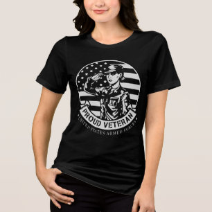 Camiseta Saluz Uma Mulher Orgulhosa Veterana © FB @ #