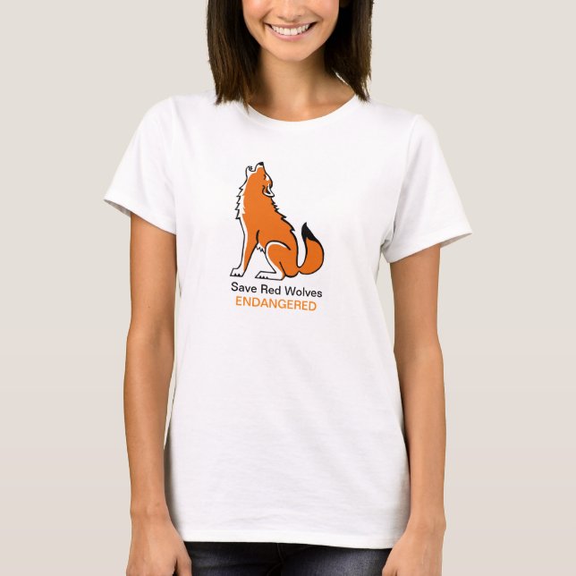 Camiseta Salva os VOLVIDOS Vermelhos - Imagem animal ameaça (Frente)