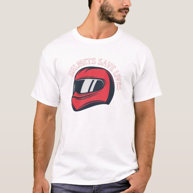 Camiseta Salva-vidas de Biker: Orgulho de Capacetes (Frente)