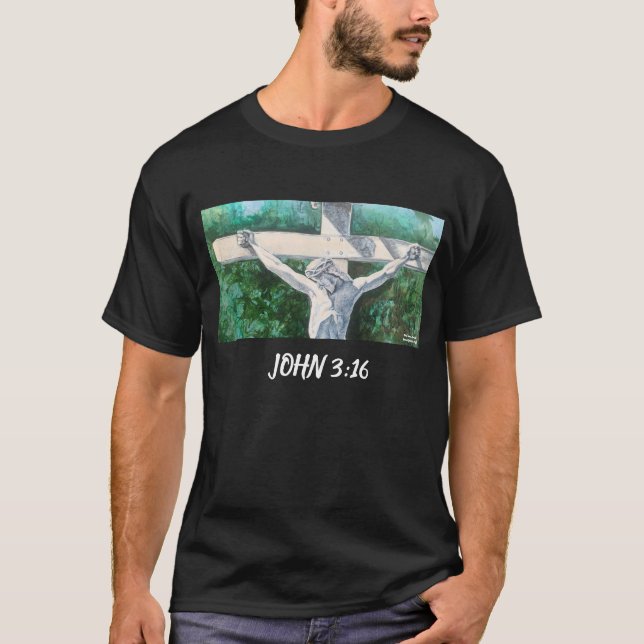 Camiseta Salvador Christian John 3:16, Páscoa-Batismo T (Frente)
