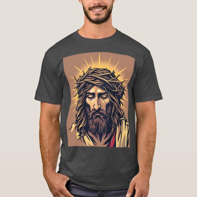 Camiseta Salvador Radiante: Jesus com Coroa de Tee Thorns (Frente)