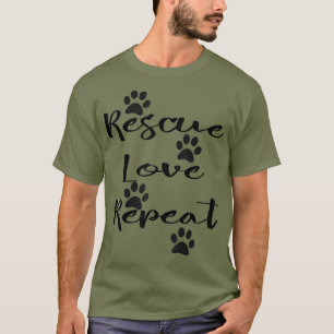 Camiseta Salvamento Amor Repetir Cachorro Gato Adoção de Pe