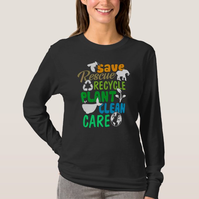 Camiseta Salvamento de Abelhas Animais Reciclar Plástico Te (Frente)