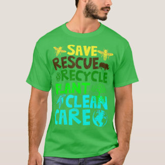Camiseta Salvamento de Abelhas Animais Reciclares Plásticos