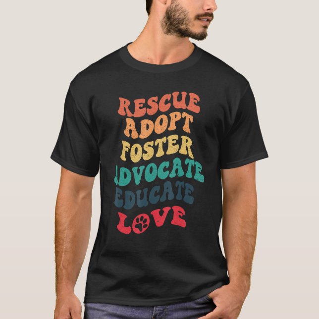 Camiseta Salvamento de Cachorro para Defender a adoção de a (Frente)