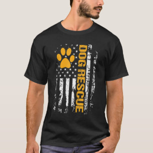 Camiseta Salvamento de Cães Adoção de Cão-de-Bandeira Ameri