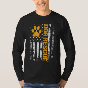 Camiseta Salvamento de Cães Adoção de Cão-de-Bandeira Ameri