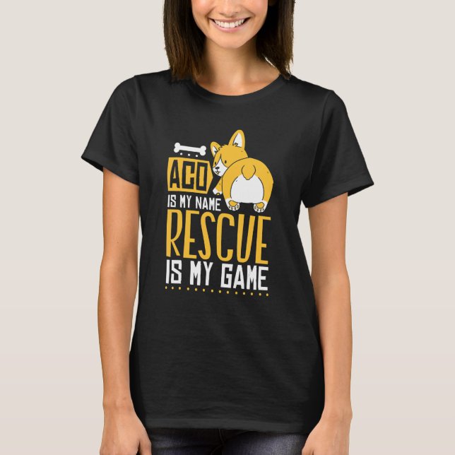 Camiseta Salvamento De Cães E Responsável Pelo Controlo Dos (Frente)