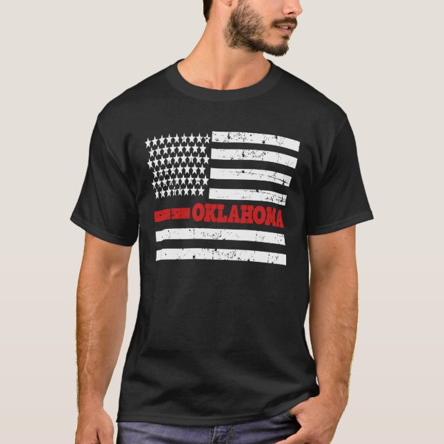 Camiseta Salvamento de Fogo de Oklahoma - Vermelho Vestido (Frente)