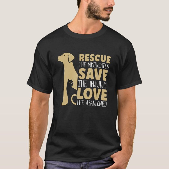 Camiseta Salvamento Do Anim De Adoção De Animais De Emergên (Frente)