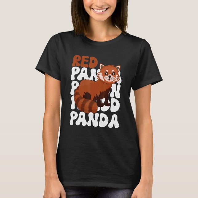 Camiseta Salvamento do Dia Internacional do Panda Vermelha  (Frente)