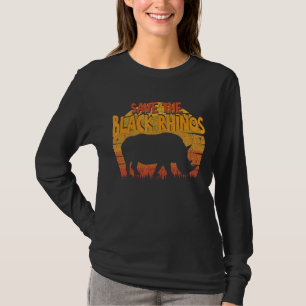 Camiseta Salvamento Dos Direitos Animais Do Rinoceronte Neg