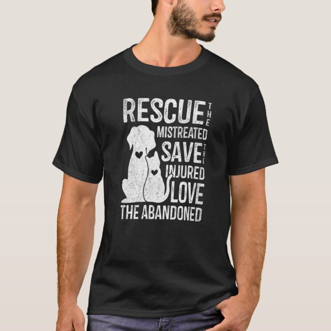 Camiseta Salvamento Pet Salve Amor Animais Fofos Salvam Cão (Frente)