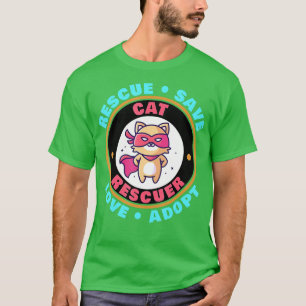 Camiseta Salvamento Salvar Amor Adotar Gato Bonito Amantes 