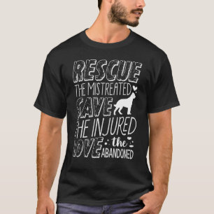 Camiseta Salvamento Salvar Amor Cão de Salvamento Animal Ci
