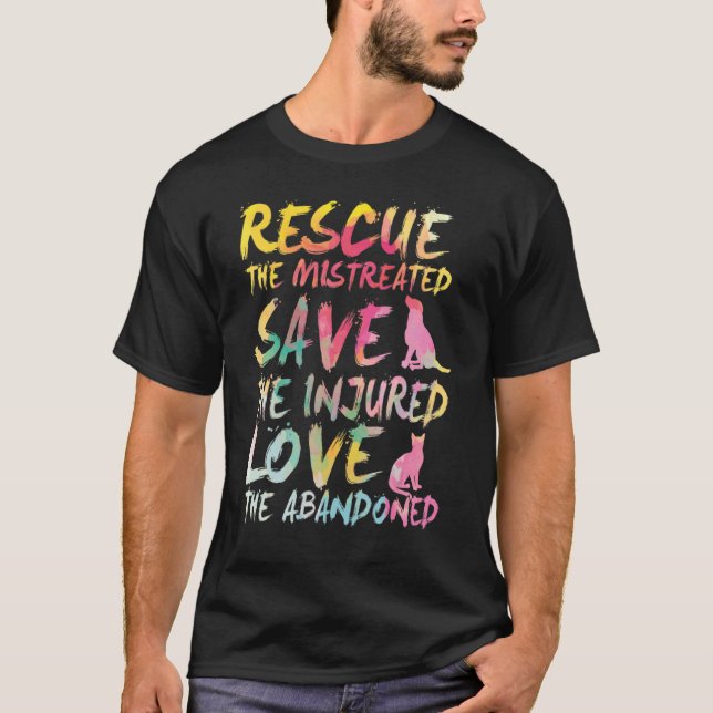Camiseta Salvamento Salvar Amor Salvamento de Animais Fofos (Frente)