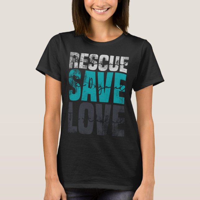Camiseta Salvamento Salve Amor Animal Rescut Dog (Frente)