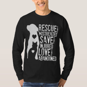 Camiseta Salvamento Salve Amor Salvamento Animal Cão Ressur