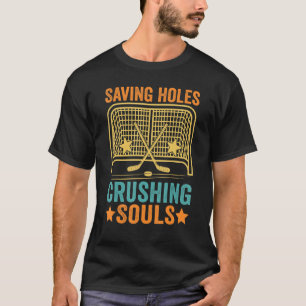 Camiseta Salvando Buracos Esmagando Almas Homens De Hóquei 