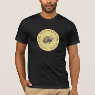 Camiseta Salvar a abelha & o favo de mel do vintage das