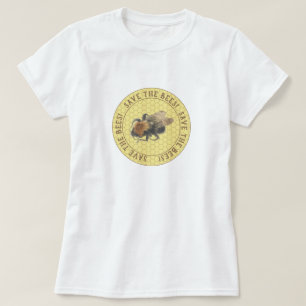 Camiseta Salvar a abelha & o favo de mel do vintage das