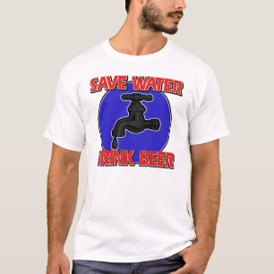 Camiseta Salvar a cerveja da bebida da água
