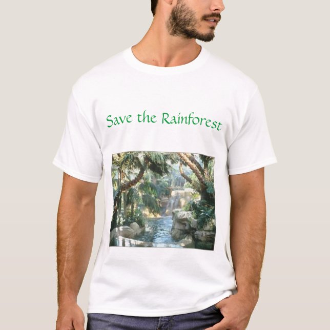 Camiseta salvar a floresta húmida (Frente)