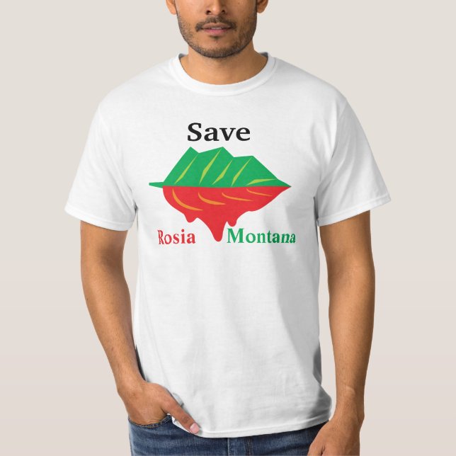 Camiseta Salvar a parte dianteira de Rosia Monatana (Frente)