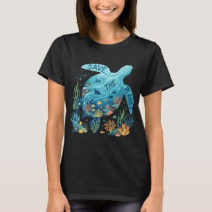 Camiseta Salvar a tartaruga marinha azul do planeta