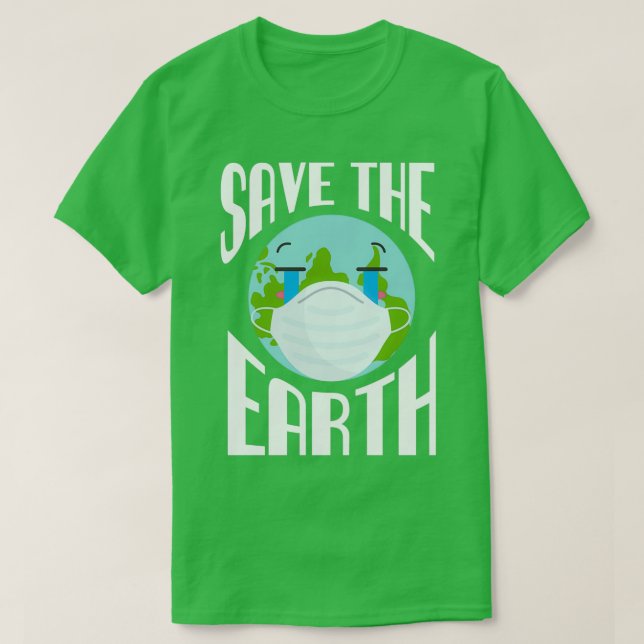 Camiseta Salvar a Terra e o aquecimento global das mudanças (Frente do Design)