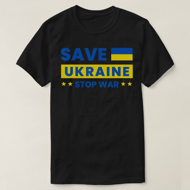 Camiseta Salvar a Ucrânia e acabar com a guerra com a Ucrân (Frente do Design)