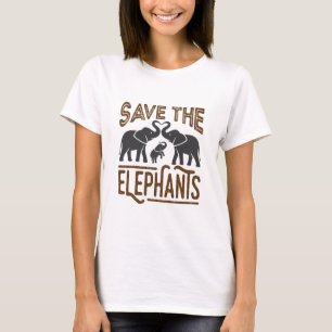 Camiseta Salvar a vida selvagem do Elefante Elefante