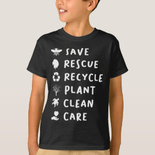 Camiseta Salvar Abelhas Resgate Liões Reciclar Plástico Sal