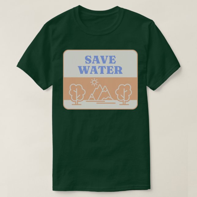 Camiseta Salvar Ambiente Florestal de Água (Frente do Design)