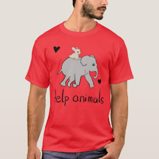 Camiseta salvar animais animal elefante coelho direitos dos