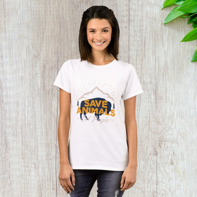 Camiseta Salvar animais Comer Pessoas (Criador carregado)