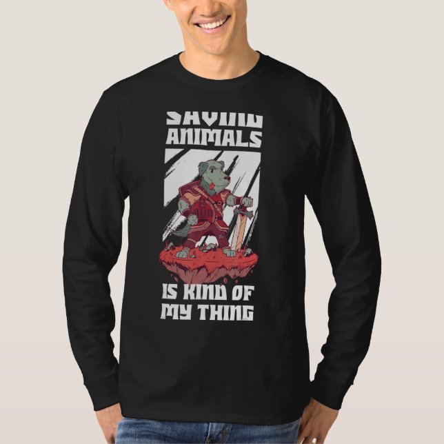 Camiseta Salvar Animais É Uma Espécie De Coisa Minha (Frente)