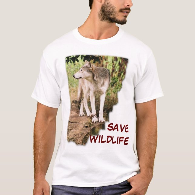 CAMISETA SALVAR ANIMAIS SELVAGENS (Frente)